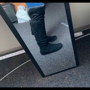 Black Knee High Boots.